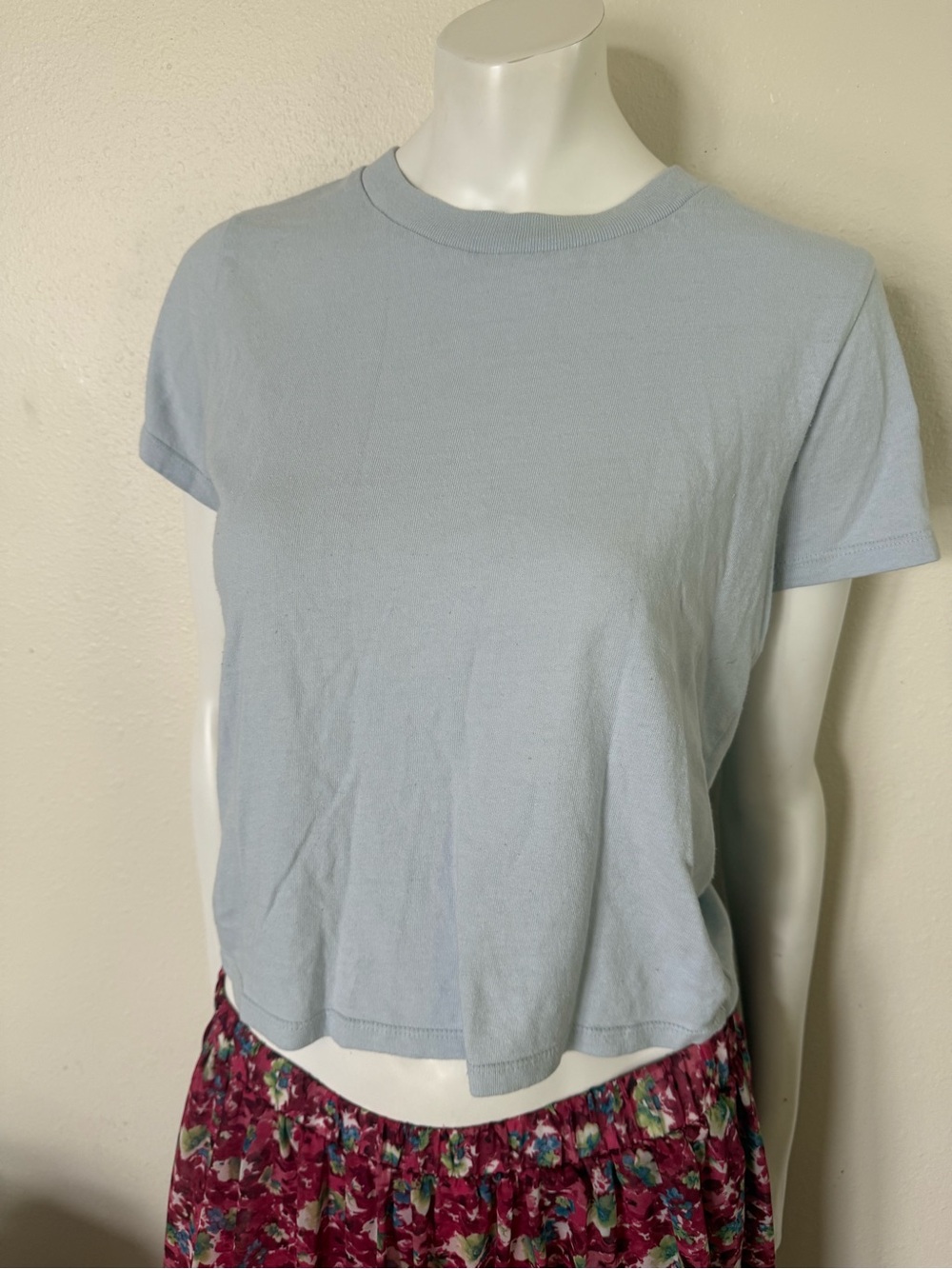 Brandy Melville Light Blue Crewneck Short Sleeve Tee